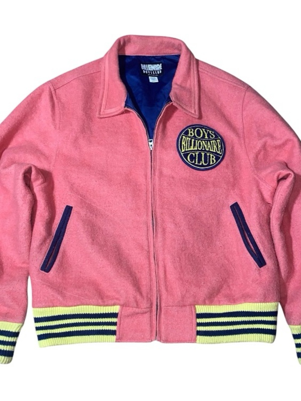 VTG Billionaire Boys Club Heart Mind Space Suit Jacket 3XL Varsity Bomber Pink